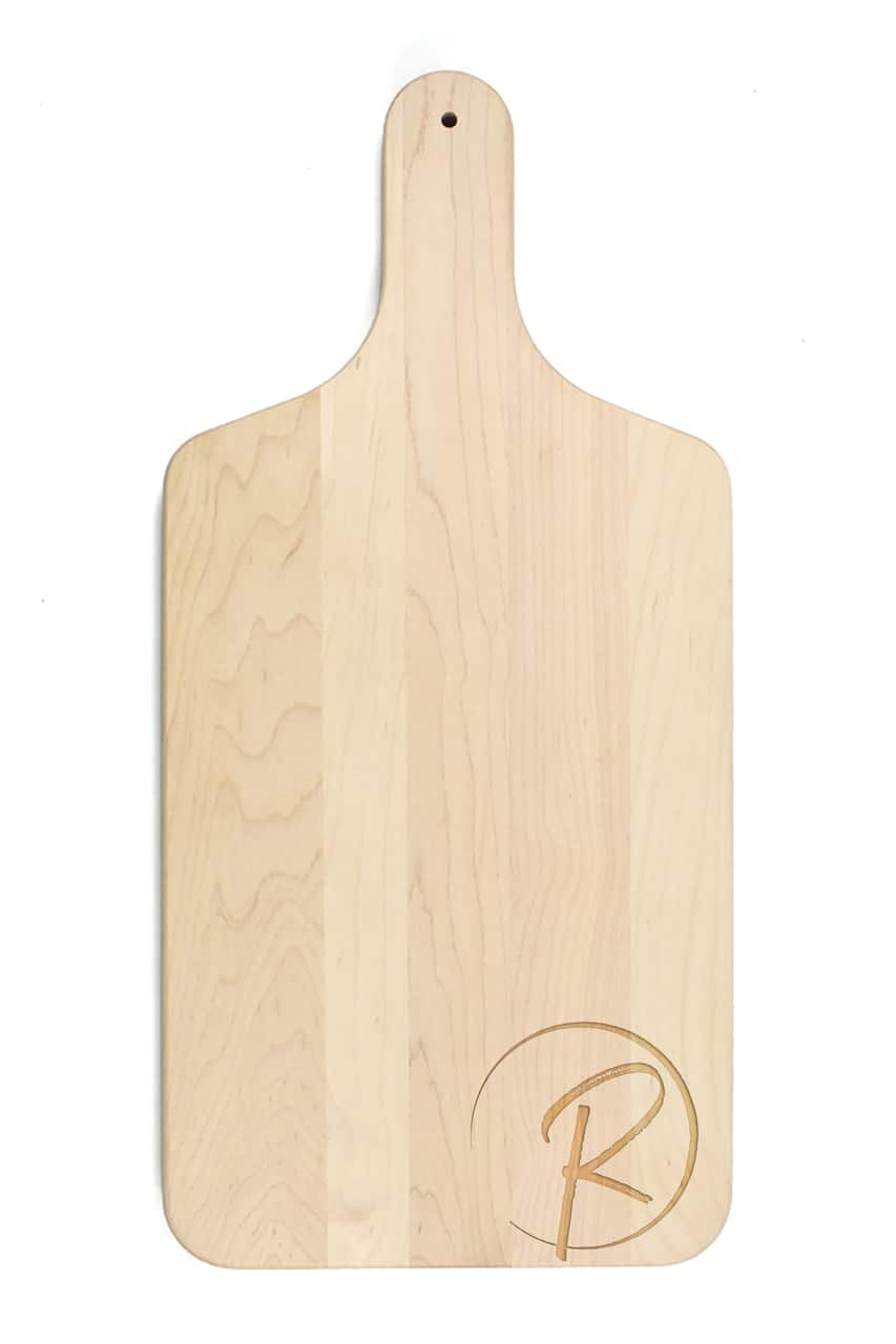 Circle Monogram Maple Paddle Cutting Board